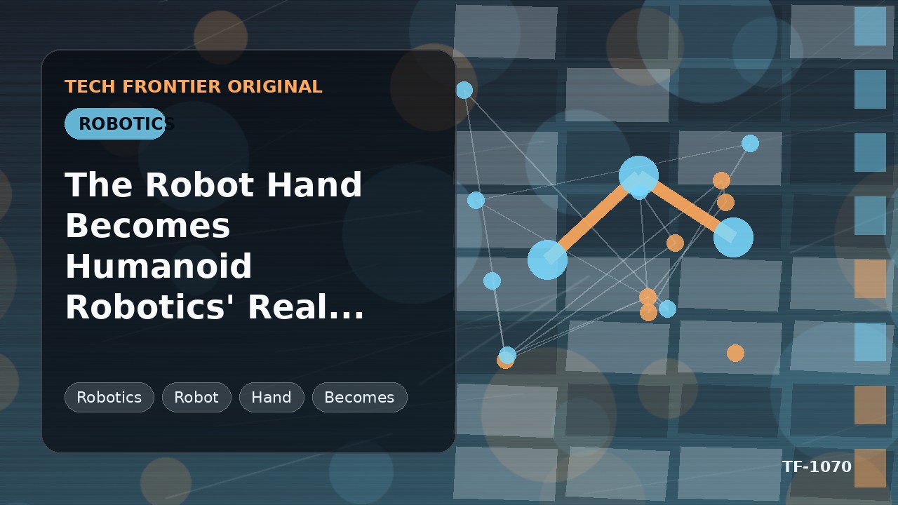 ロボットハンドがヒューマノイドロボティクスの真のボトルネックに