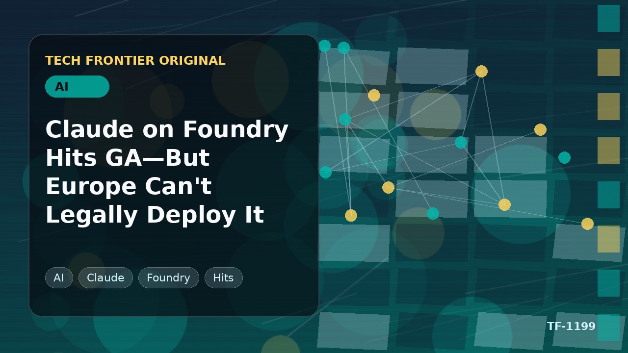 Claude on Foundry が GA を達成も、欧州では法的にデプロイ不可能
