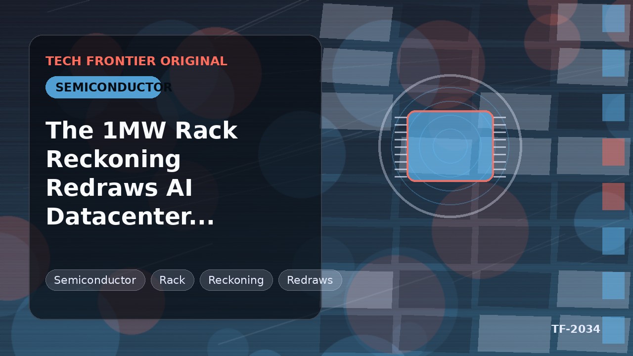 The 1MW Rack Reckoning Redraws AI Datacenter Economics