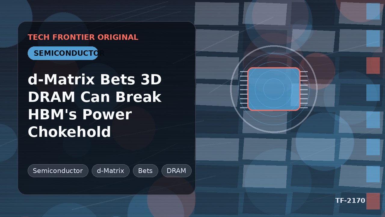 d-Matrix Bets 3D DRAM Can Break HBM's Power Chokehold
