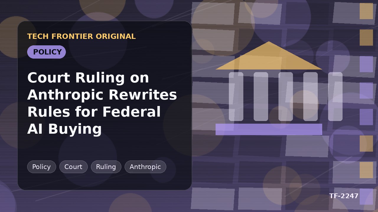 Court Ruling on Anthropic Rewrites Rules for Federal AI Buying