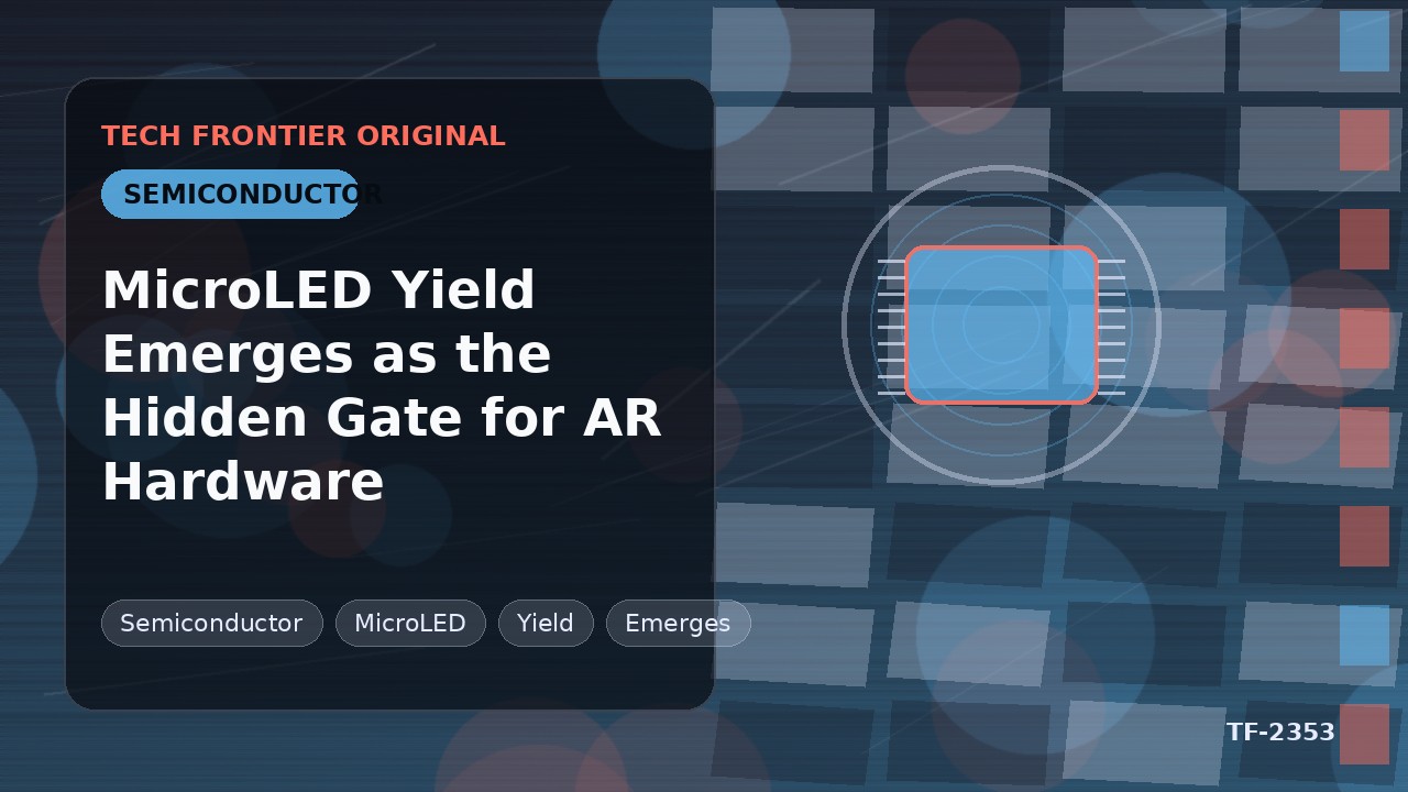 MicroLED Yield Emerges as the Hidden Gate for AR Hardware