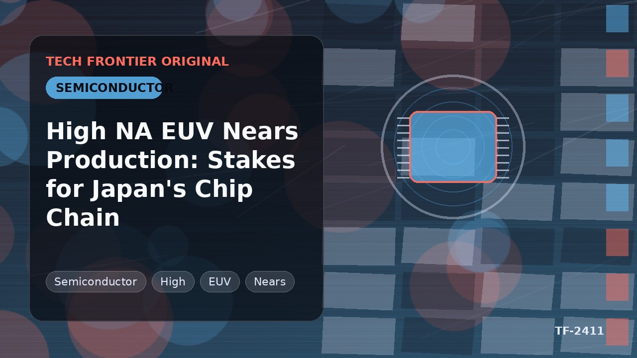 High NA EUV Nears Production: Stakes for Japan's Chip Chain